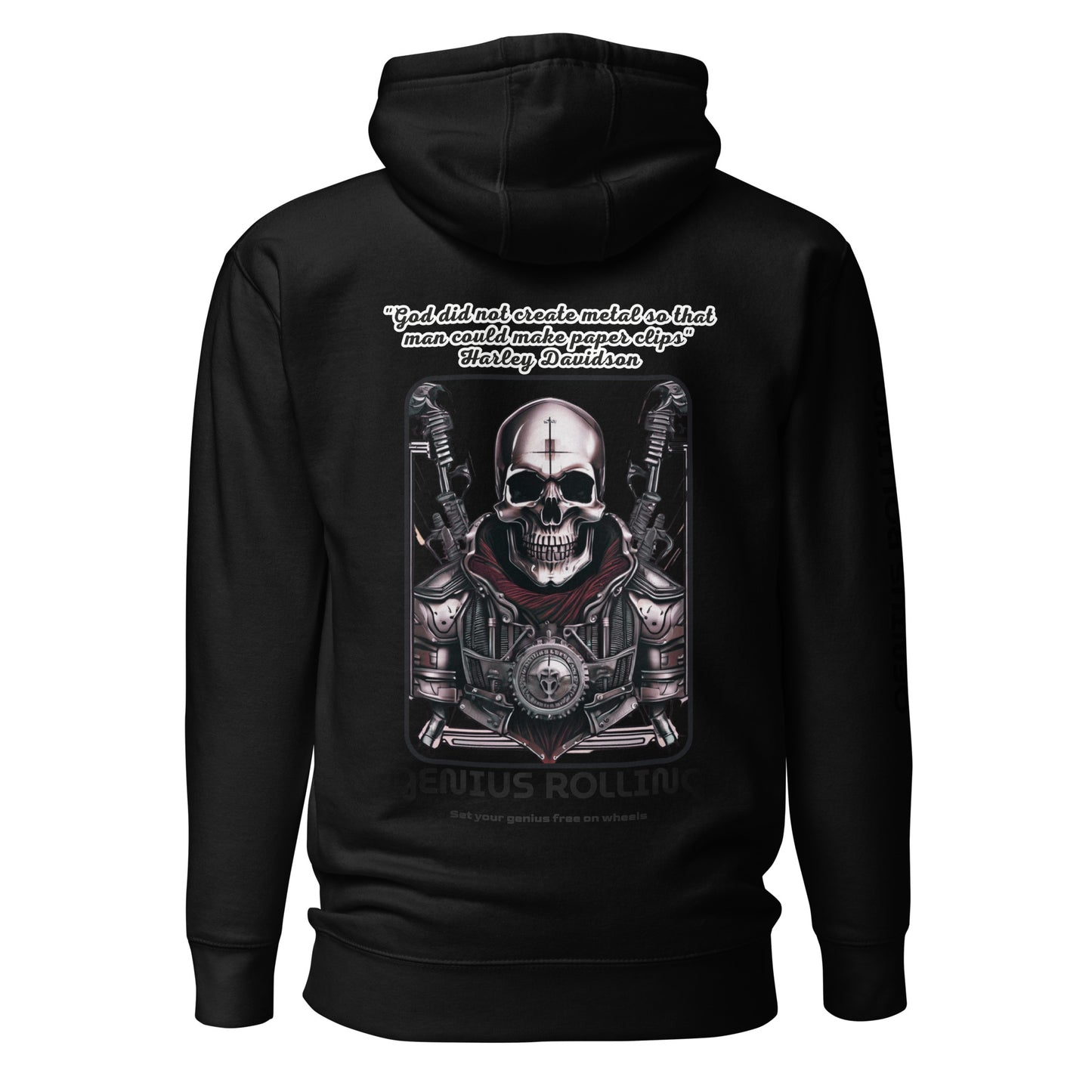 Sudadera con capucha calavera de metal frase Harley Davidson
