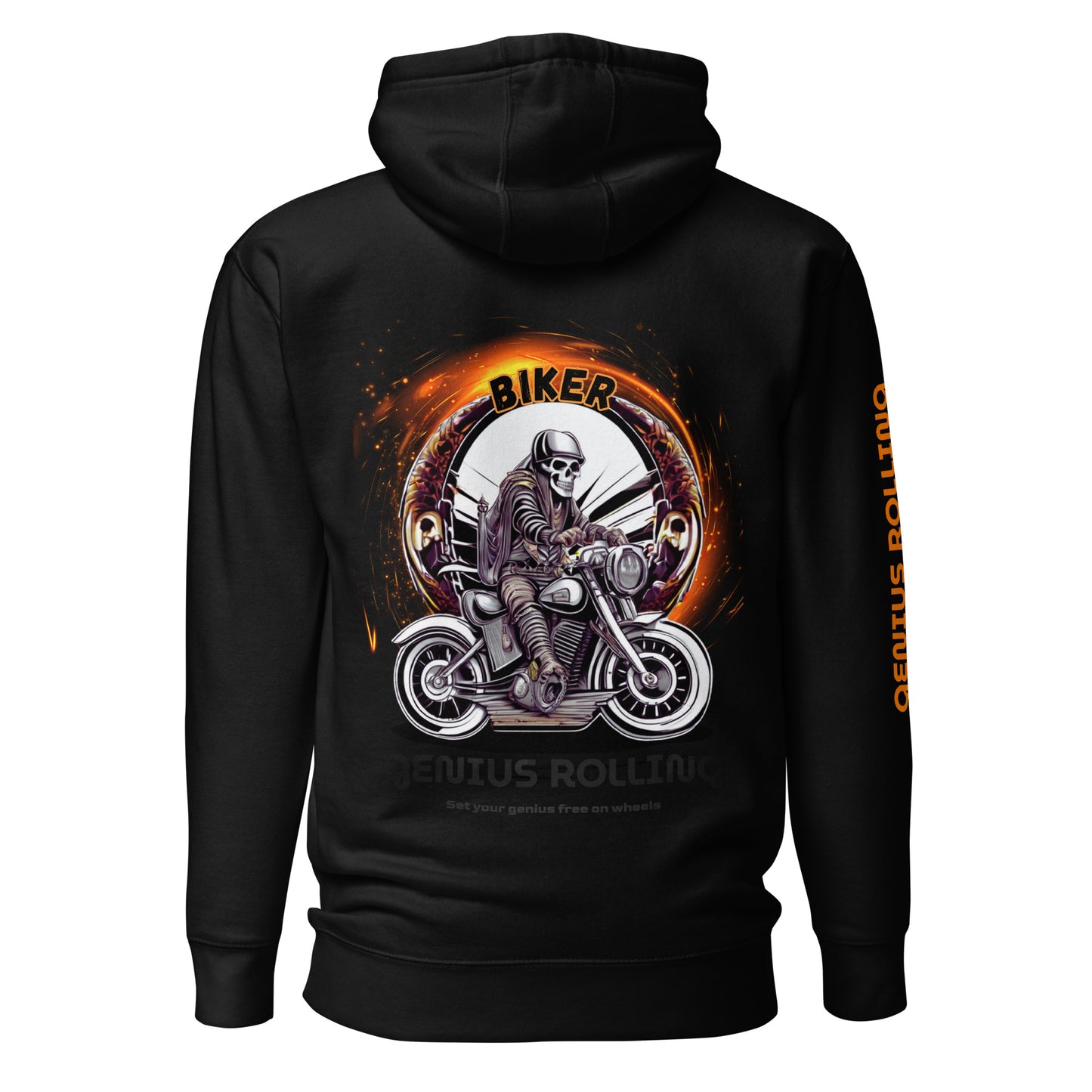 Sudadera con capucha calavera fuego