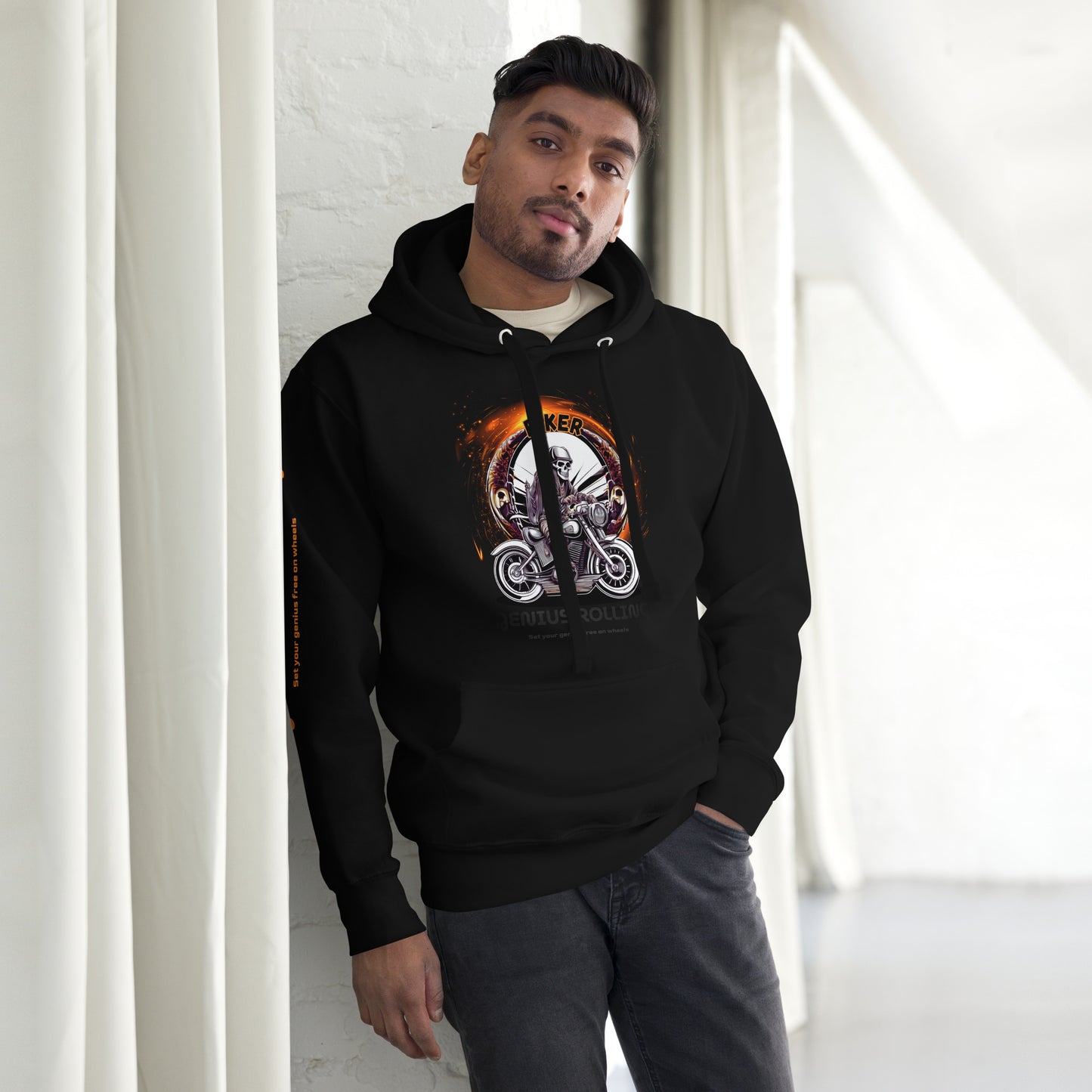 Sudadera con capucha calavera fuego