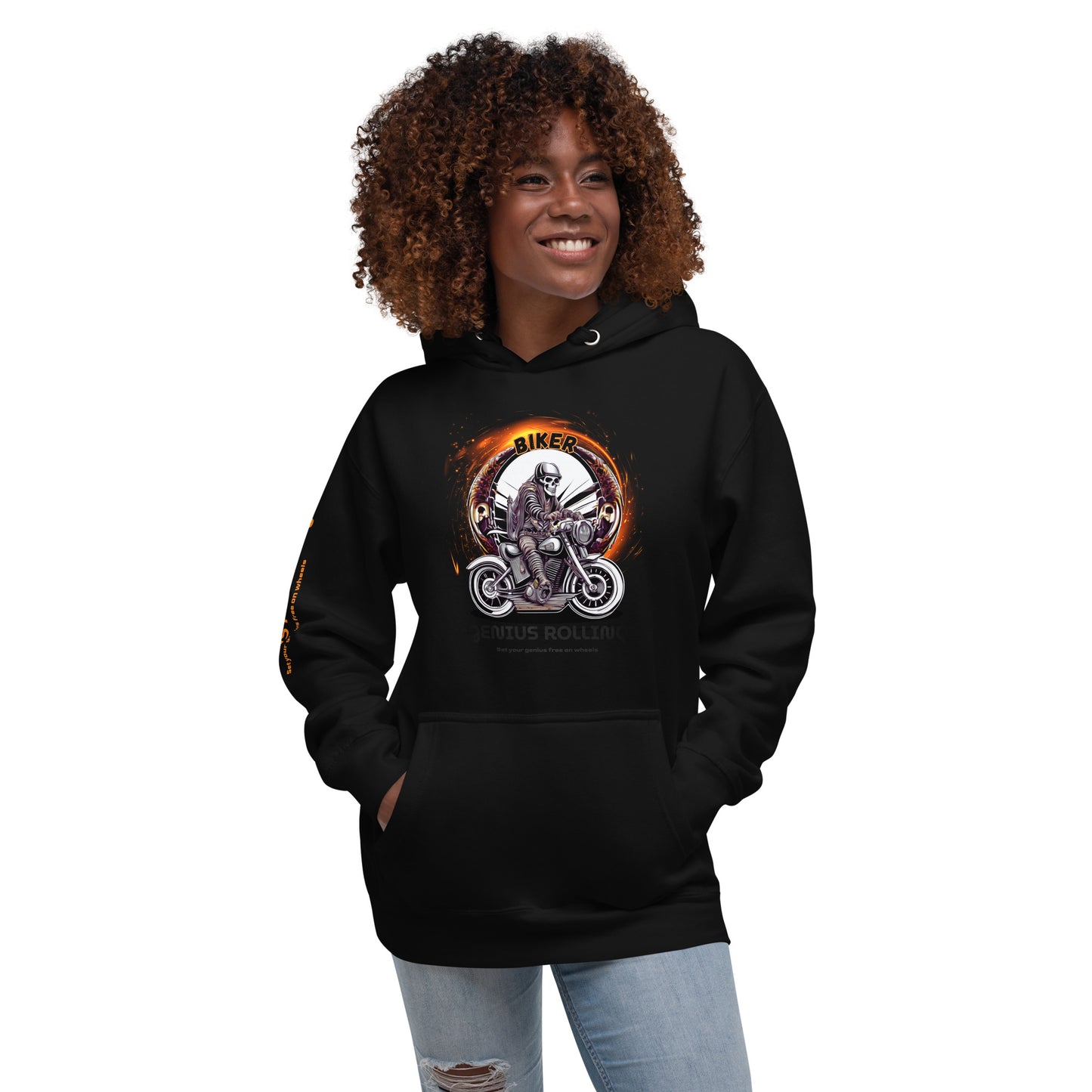 Sudadera con capucha calavera fuego