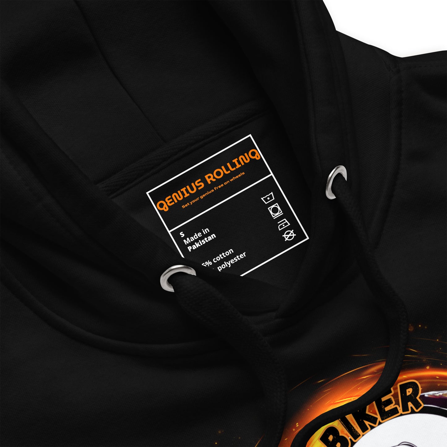 Sudadera con capucha calavera fuego