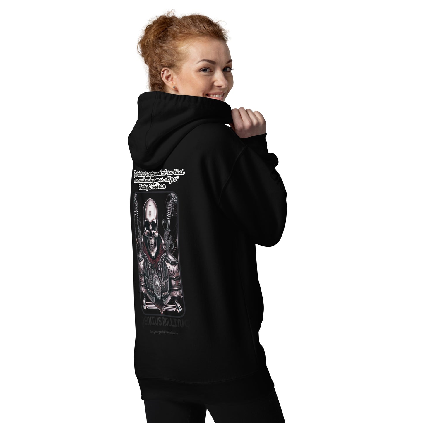 Sudadera con capucha calavera de metal frase Harley Davidson