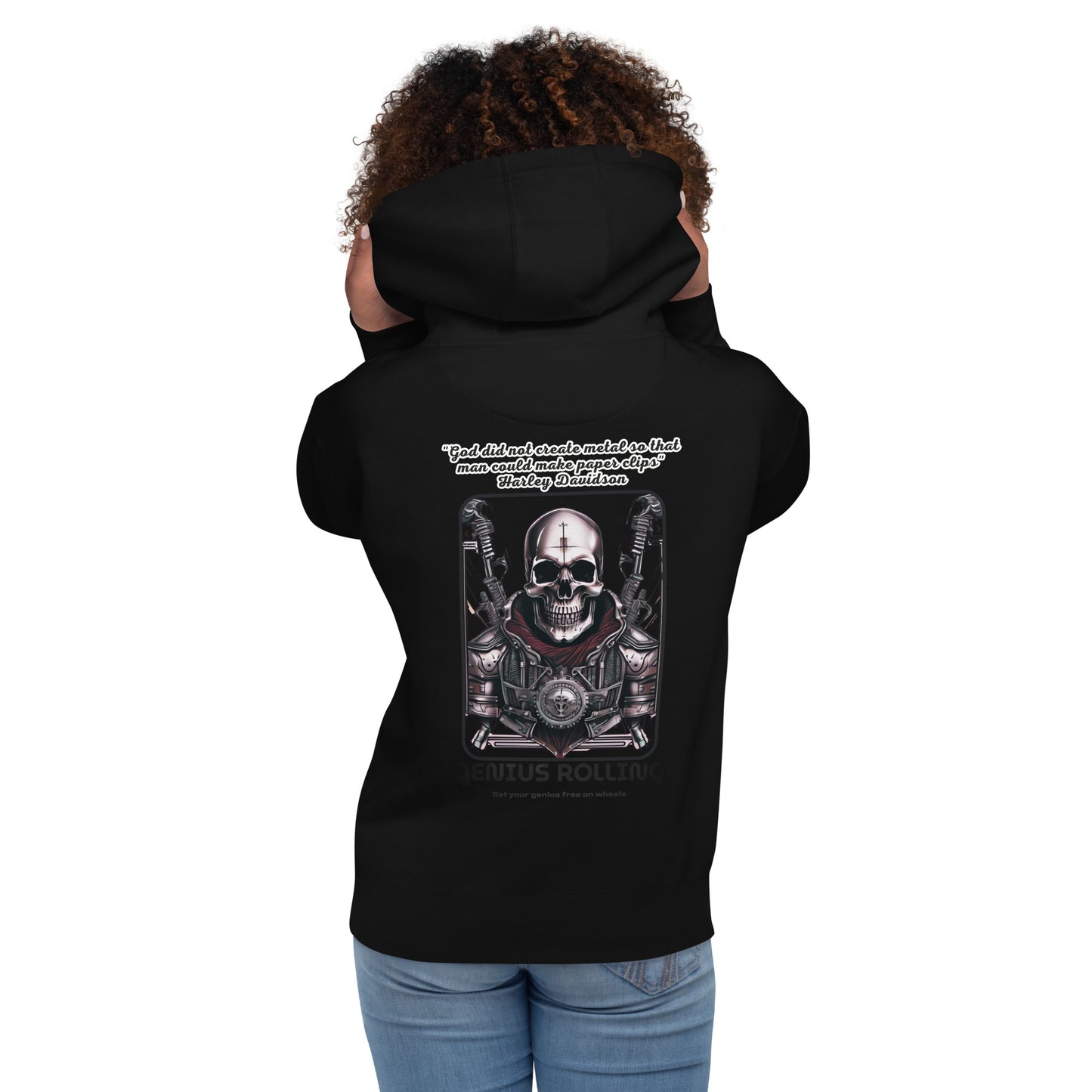 Sudadera con capucha calavera de metal frase Harley Davidson