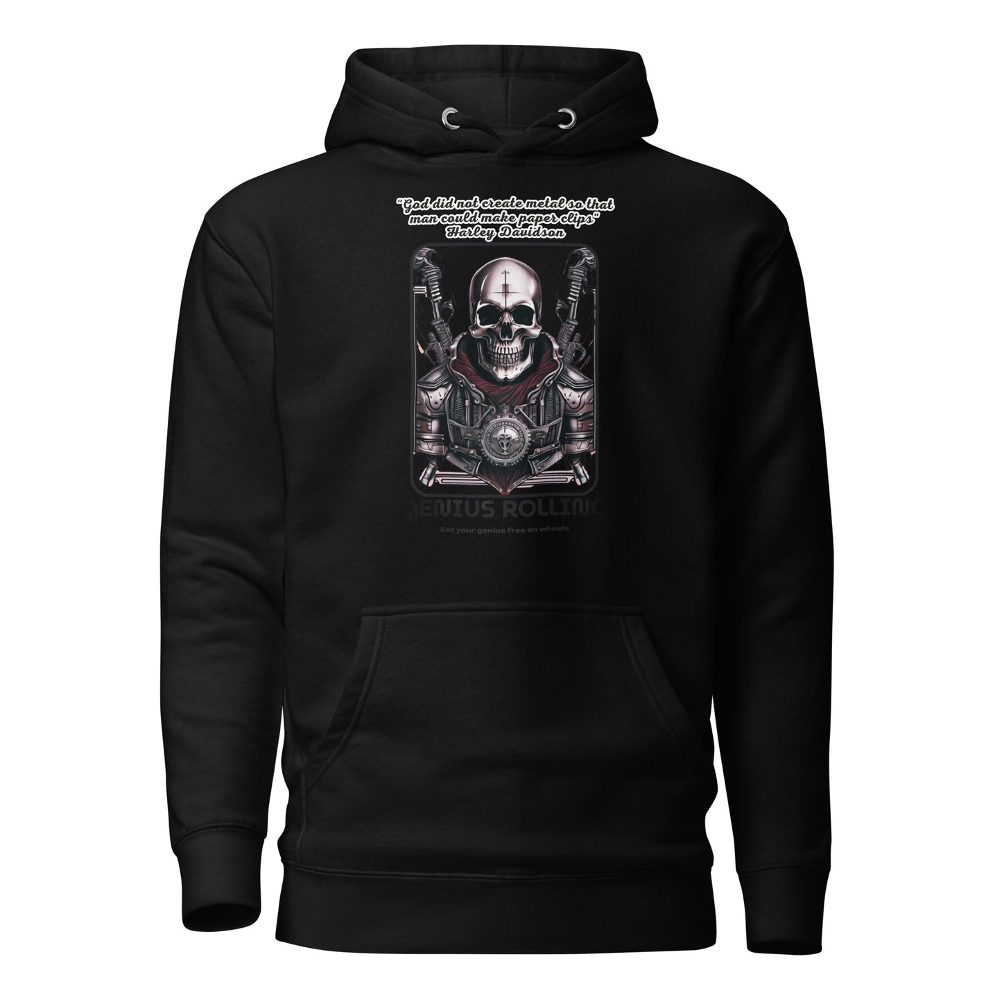 Sudadera con capucha calavera de metal frase Harley Davidson