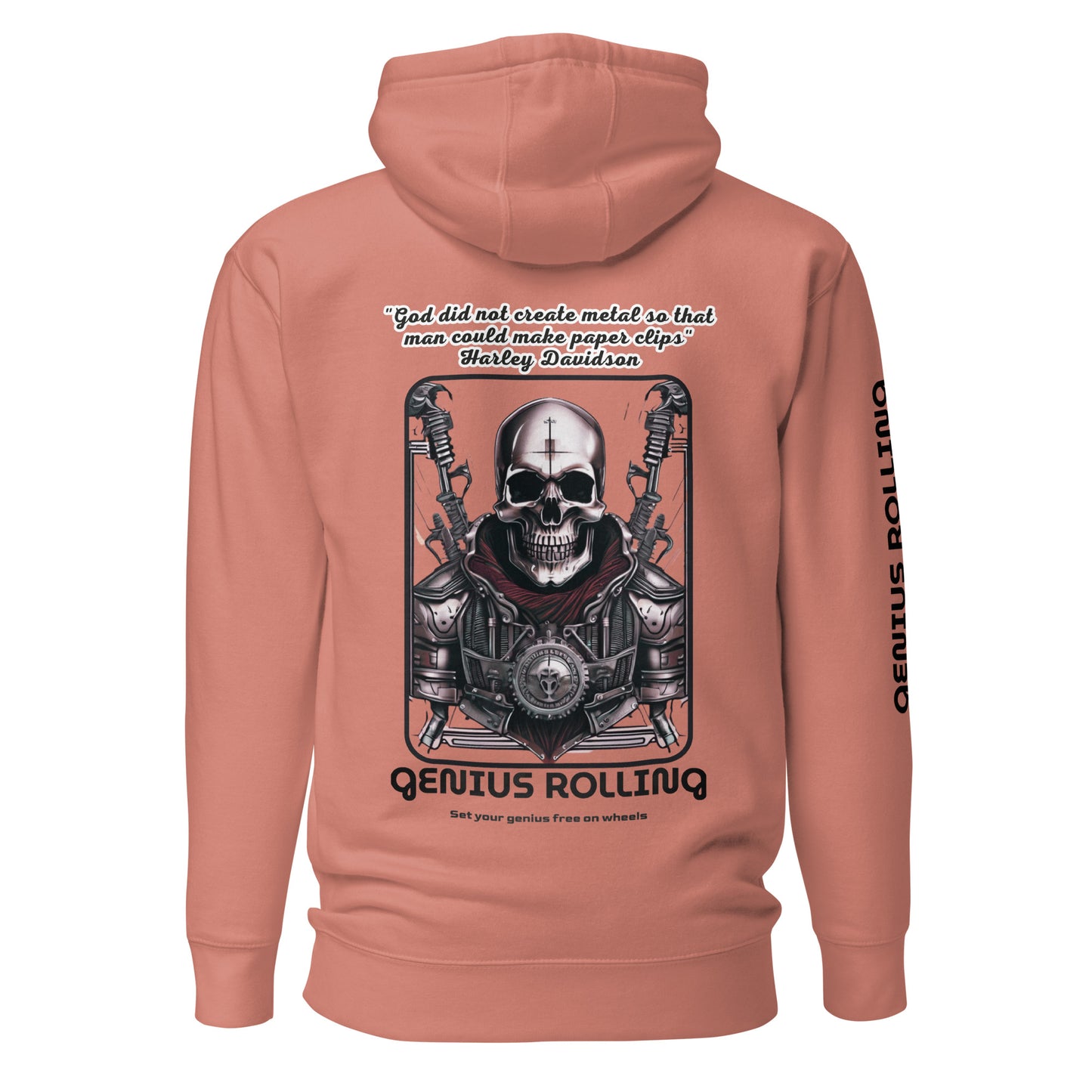 Sudadera con capucha calavera de metal frase Harley Davidson