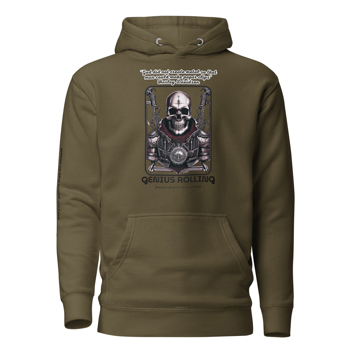 Sudadera con capucha calavera de metal frase Harley Davidson