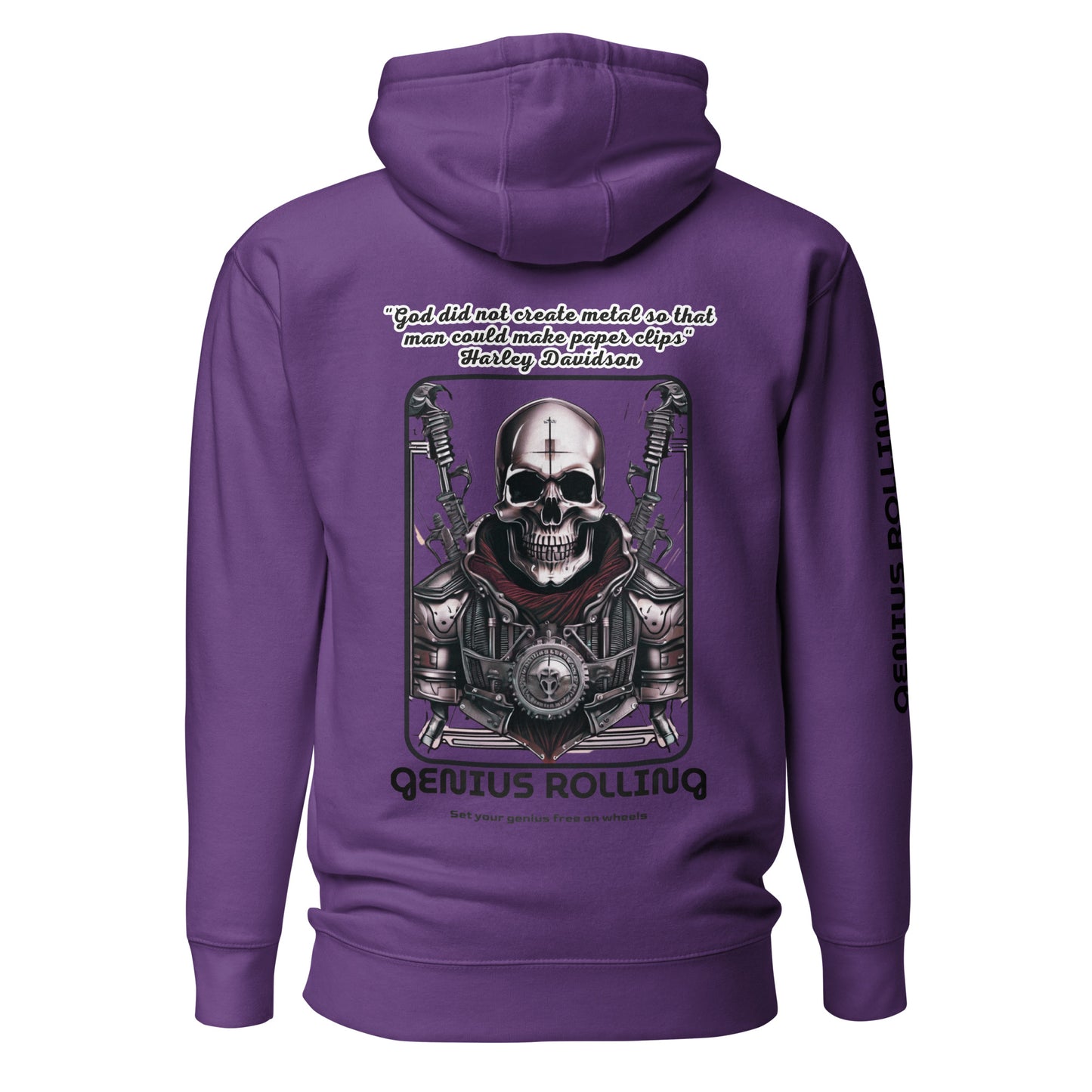 Sudadera con capucha calavera de metal frase Harley Davidson